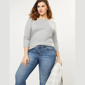 NWT Lane Bryant  3/4-Sleeve Boatneck Tee - 26/28